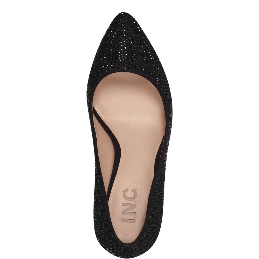 Black bling INC pumps put a nice polish on anything from worksuits to dresses.